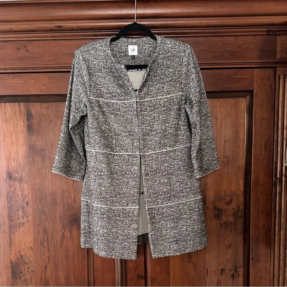 EUC Cabi The Times Knit Jacket Grey & Black Size S